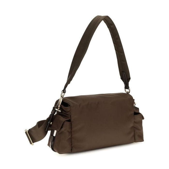Brown Recycled Polyamide Shoulder Bag