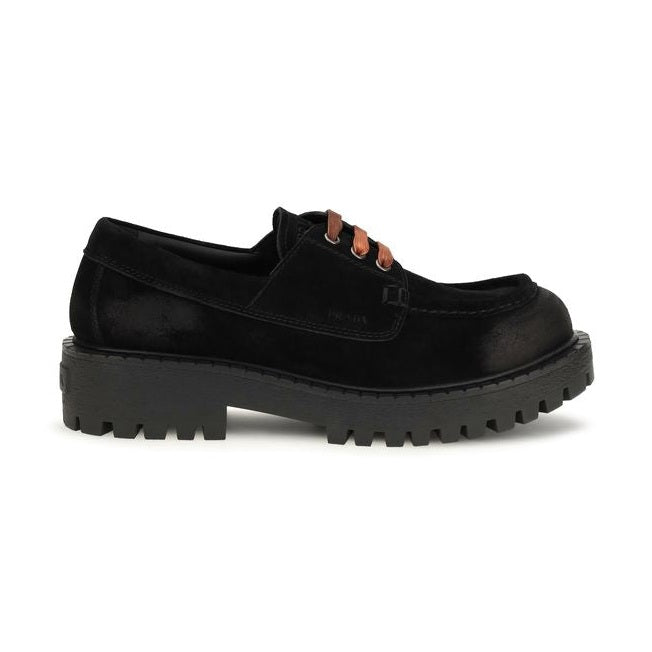 Black Suede Leather Slip-On Loafers