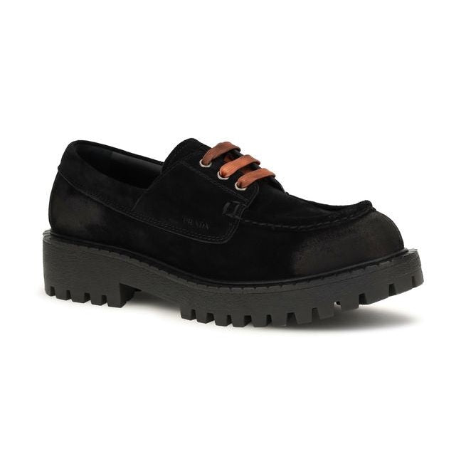 Black Suede Leather Slip-On Loafers
