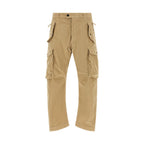 Beige Cotton Cargo Pants