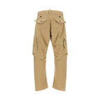 Beige Cotton Cargo Pants