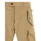 Beige Cotton Cargo Pants