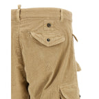 Beige Cotton Cargo Pants