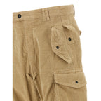 Beige Cotton Cargo Pants