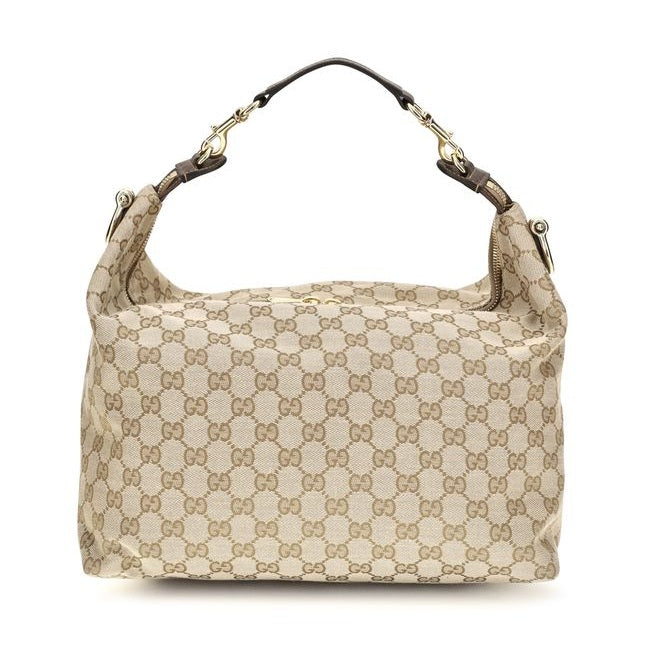 Beige Fabric Shoulder Bag