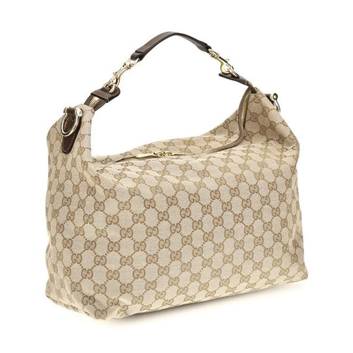 Beige Fabric Shoulder Bag