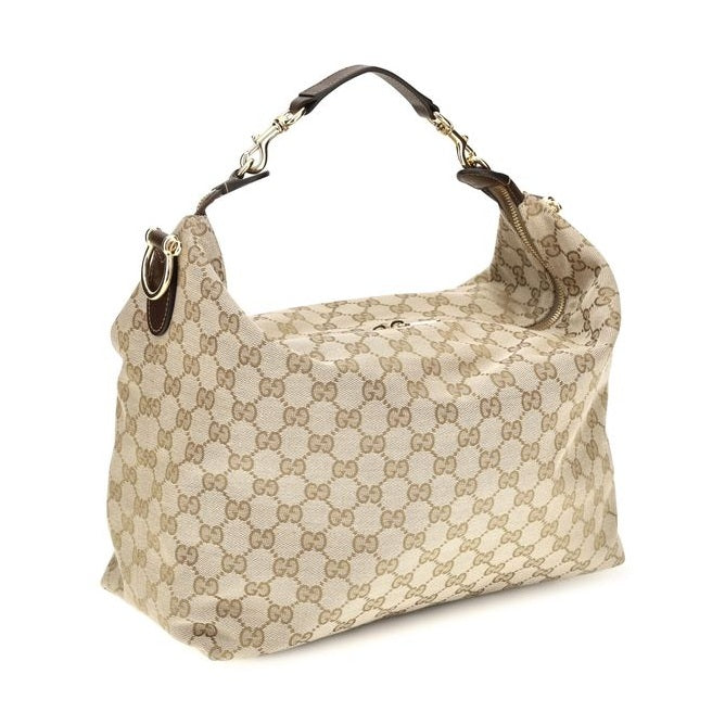 Beige Fabric Shoulder Bag
