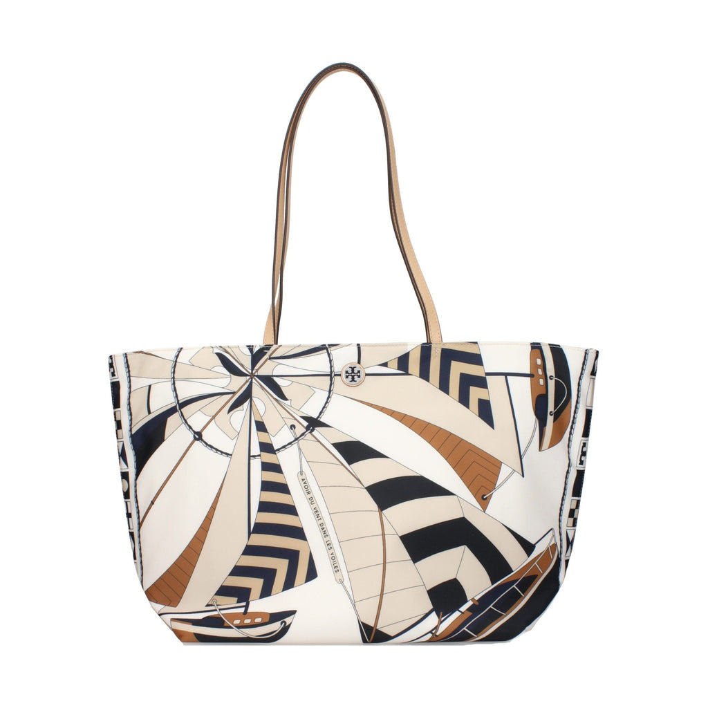 Beige Fabric Crossbody Bag