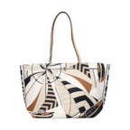 Beige Fabric Crossbody Bag