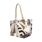 Beige Fabric Crossbody Bag