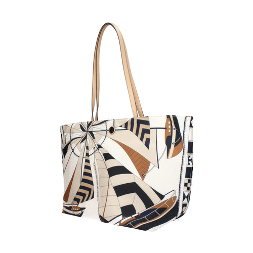 Beige Fabric Crossbody Bag