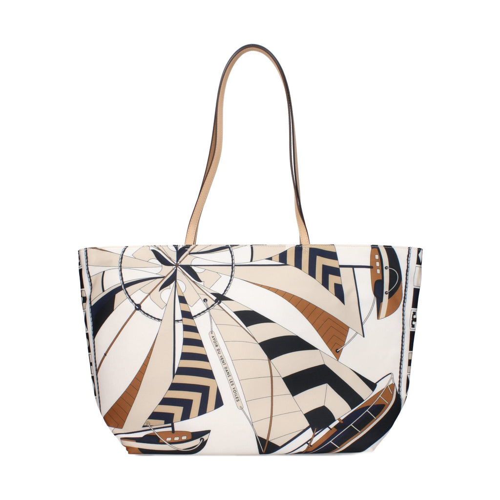 Beige Fabric Crossbody Bag