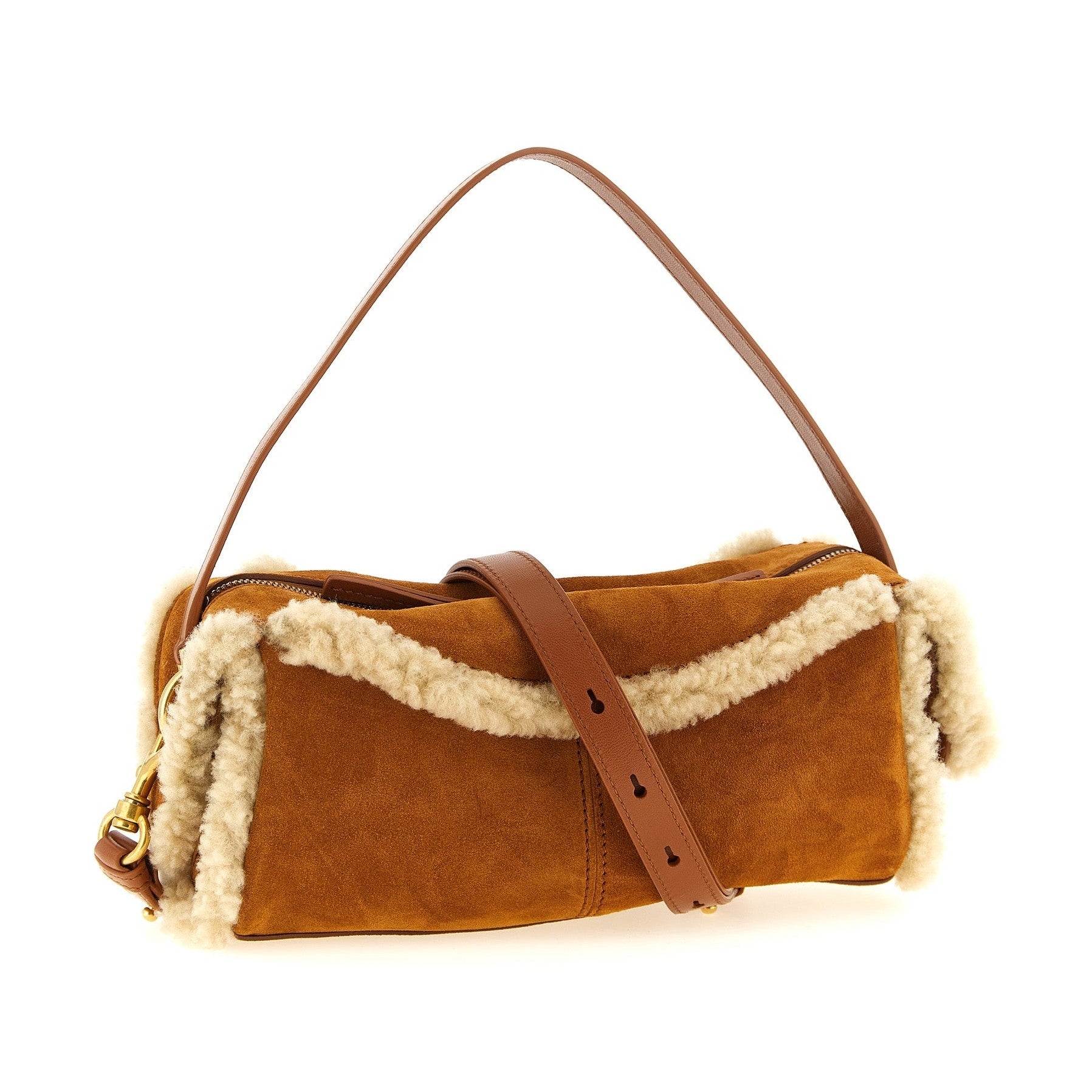 Brown Calfskin Shoulder Bag