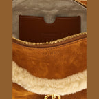 Brown Calfskin Shoulder Bag