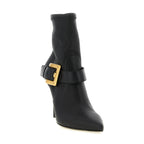 Black Lamb Leather Ankle Boots
