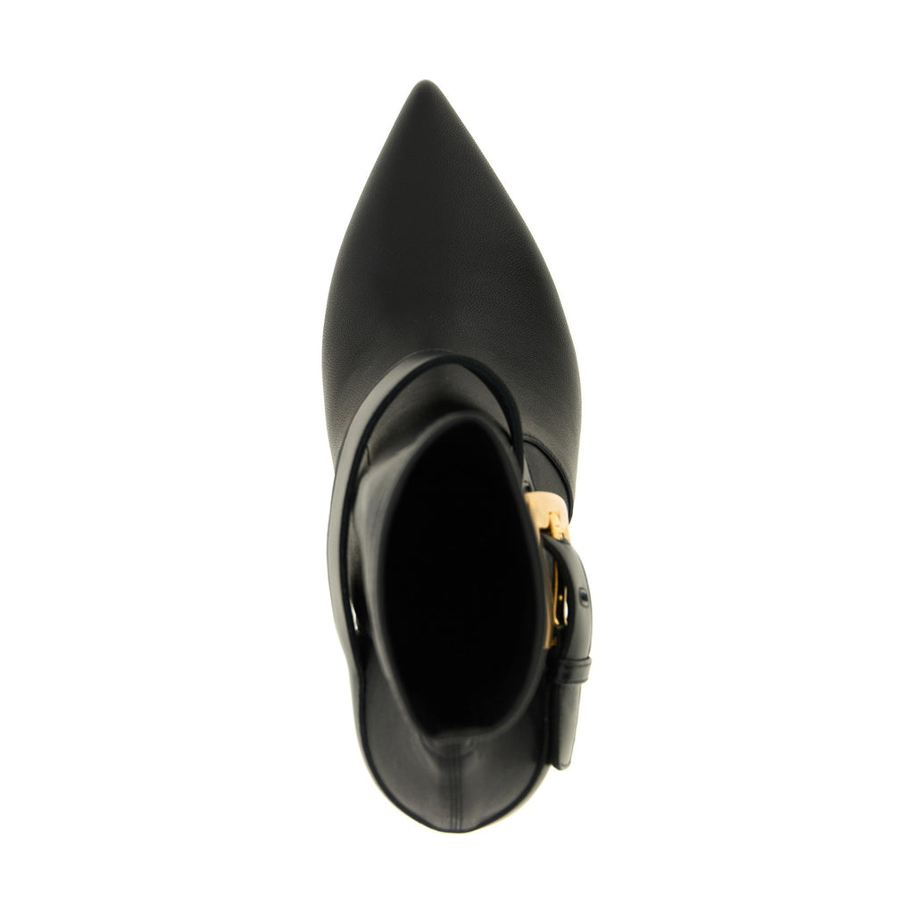 Black Lamb Leather Ankle Boots