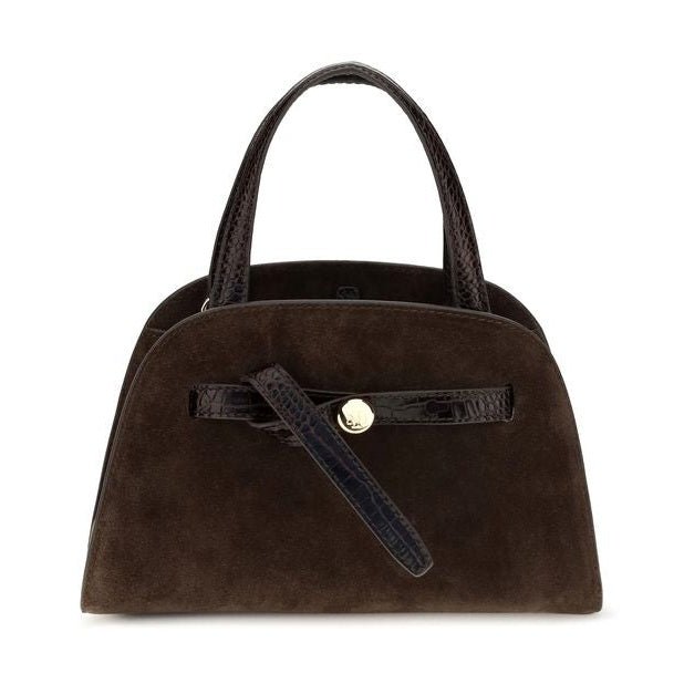 Brown Suede Leather Handbag