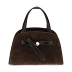 Brown Suede Leather Handbag