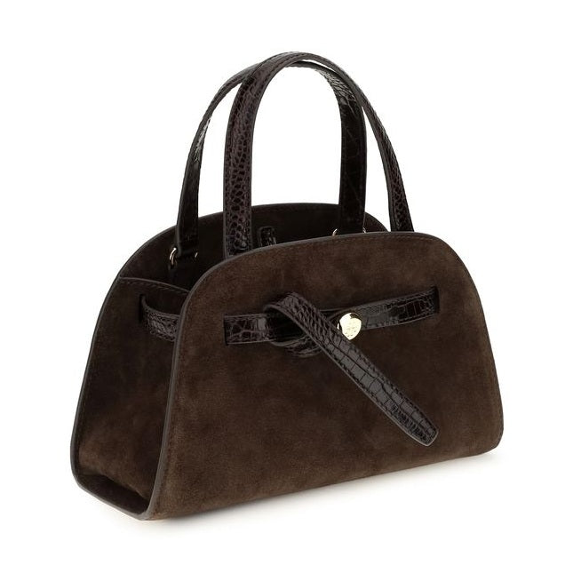 Brown Suede Leather Handbag