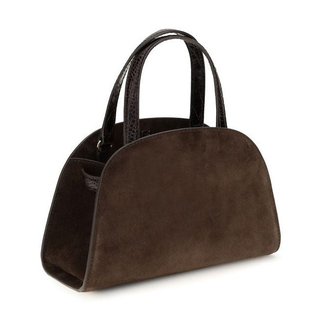 Brown Suede Leather Handbag