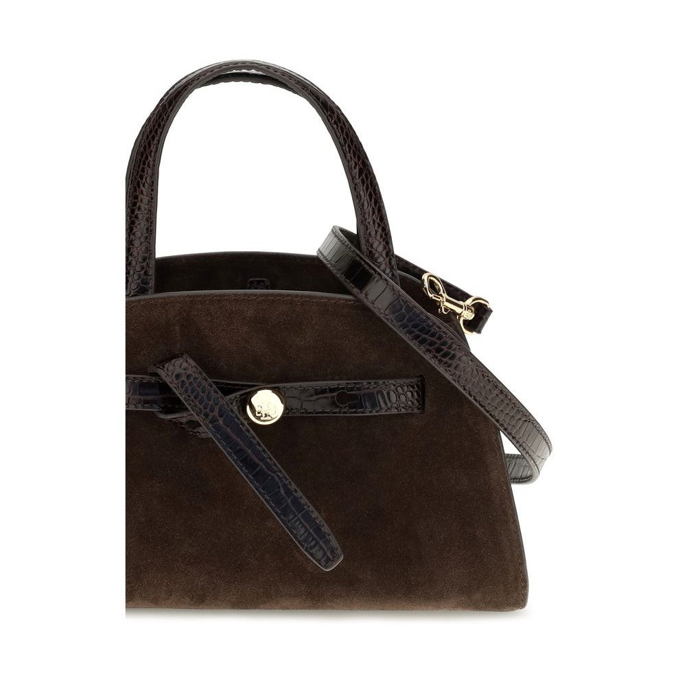 Brown Suede Leather Handbag