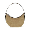 Beige Suede Leather Shoulder Bag