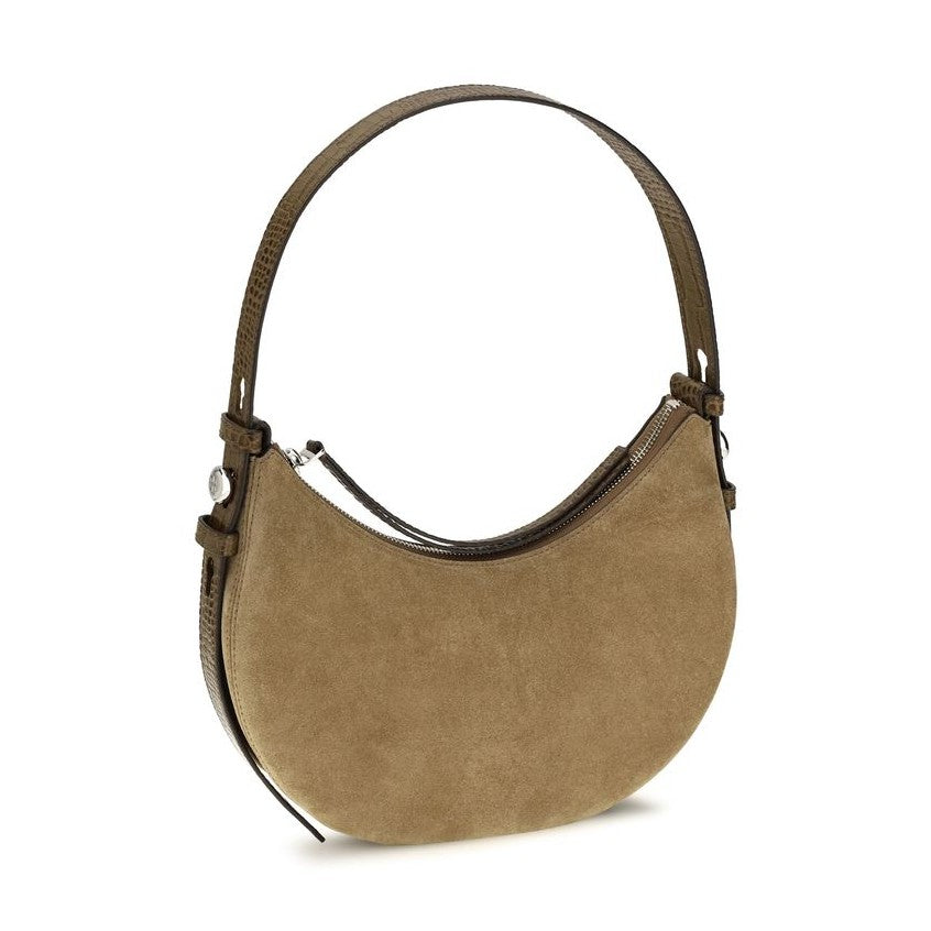 Beige Suede Leather Shoulder Bag