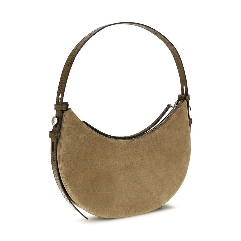 Beige Suede Leather Shoulder Bag