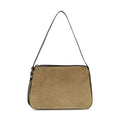 Beige Suede Leather Shoulder Bag