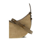 Beige Suede Leather Shoulder Bag