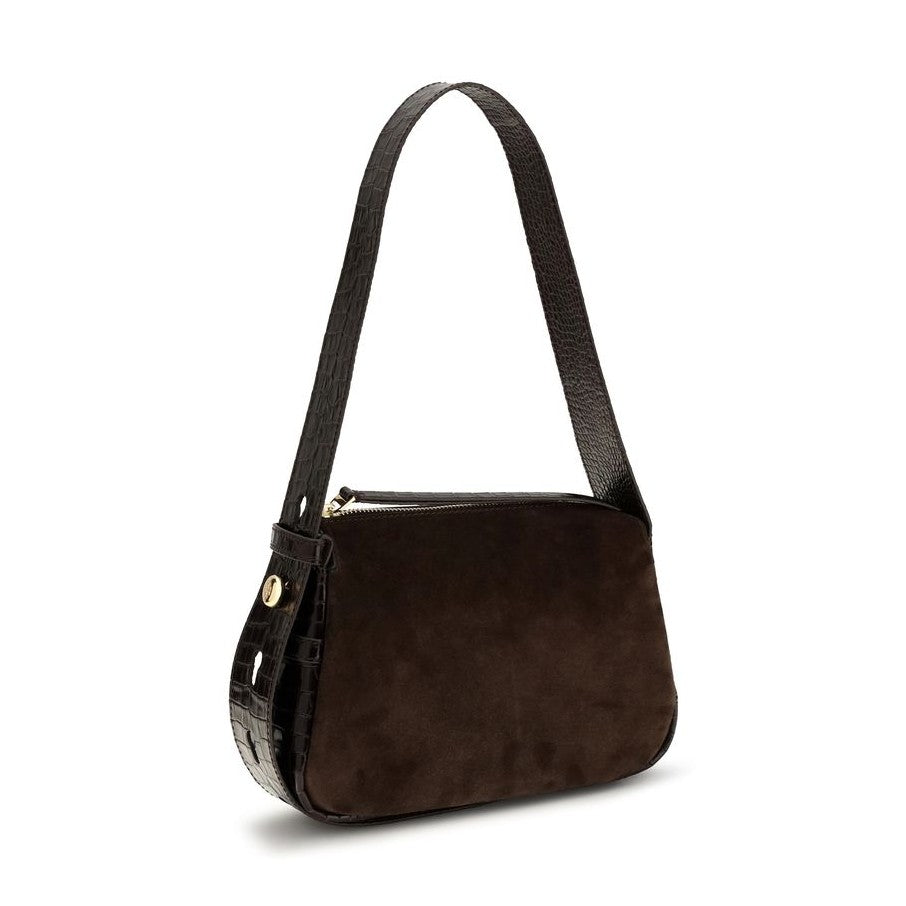 Brown Suede Leather Shoulder Bag