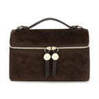 Brown Suede Leather Handbag