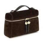 Brown Suede Leather Handbag