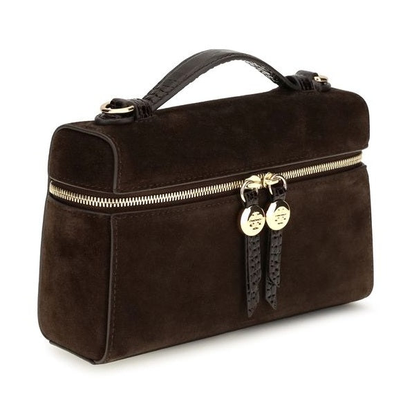 Brown Suede Leather Handbag