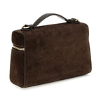 Brown Suede Leather Handbag