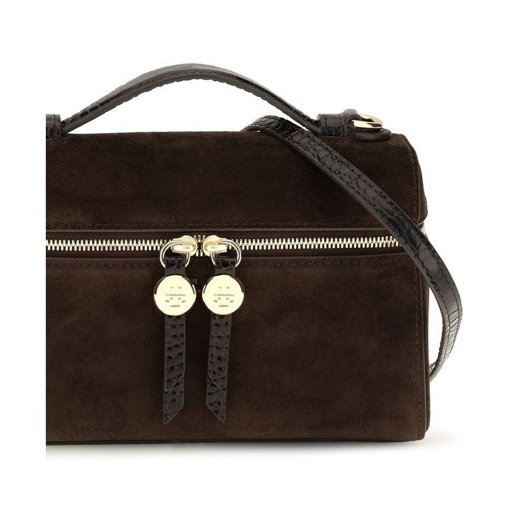 Brown Suede Leather Handbag