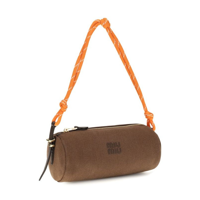 Brown Cotton Shoulder Bag