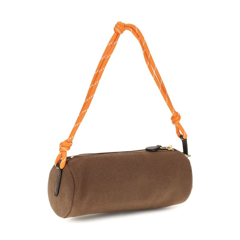Brown Cotton Shoulder Bag