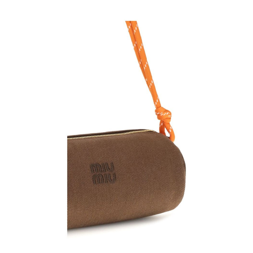 Brown Cotton Shoulder Bag