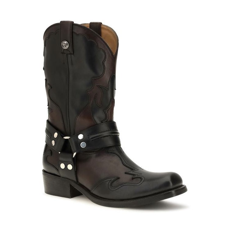 Black Calf Leather Bos Taurus Ankle Boots