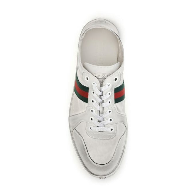 White Calf Leather Bos Taurus Low Top Sneakers