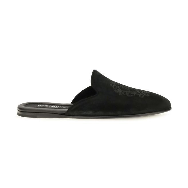 Black Calf Leather Bos Taurus Mules