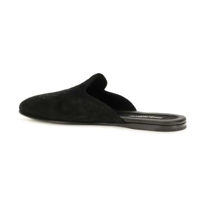 Black Calf Leather Bos Taurus Mules