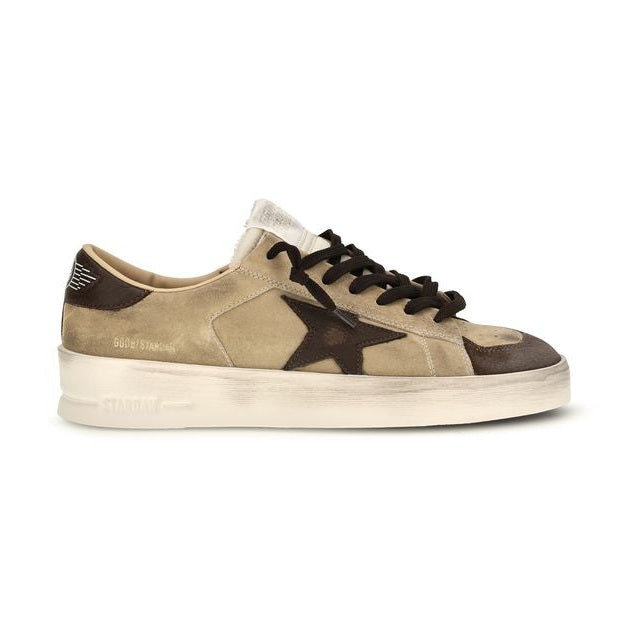 Beige Calf Leather Bos Taurus Sneakers