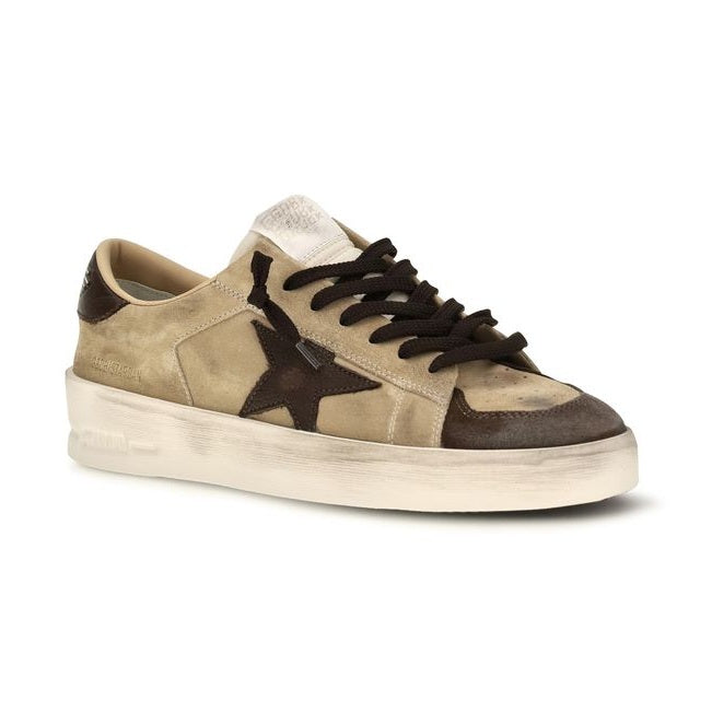 Beige Calf Leather Bos Taurus Sneakers