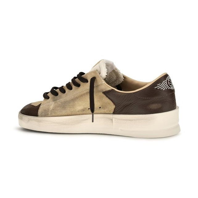 Beige Calf Leather Bos Taurus Sneakers