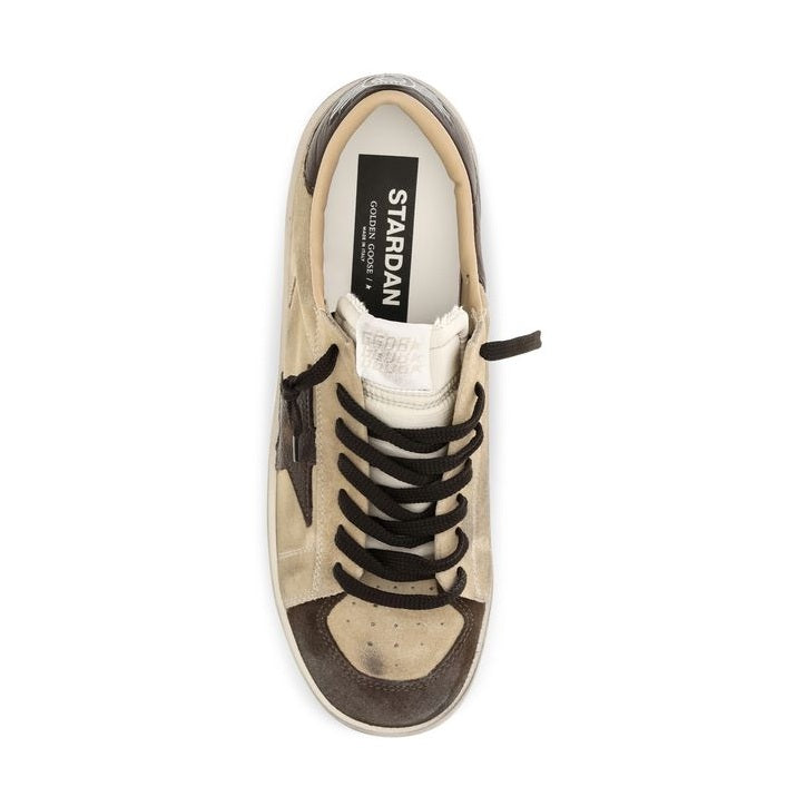 Beige Calf Leather Bos Taurus Sneakers