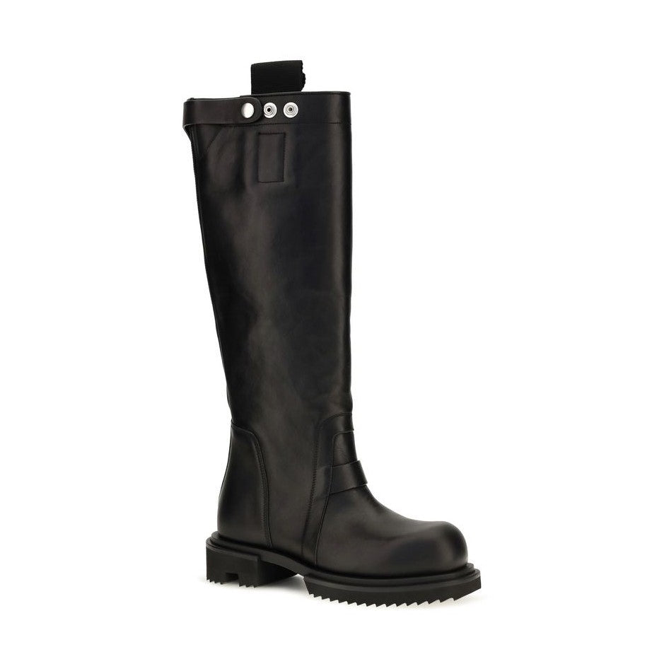 Black Calf Leather Bos Taurus Rain Boots