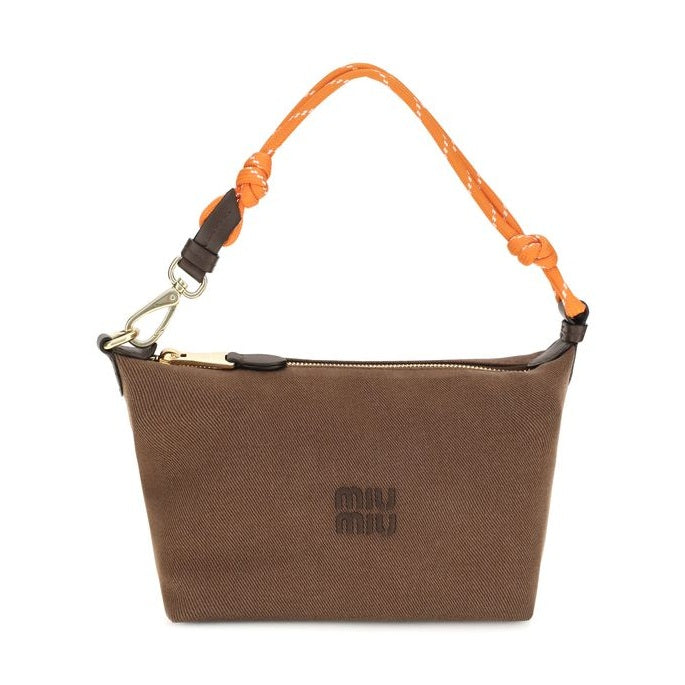 Brown Cotton Shoulder Bag