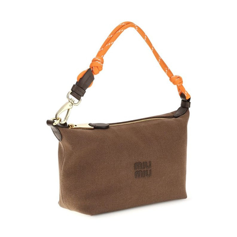 Brown Cotton Shoulder Bag